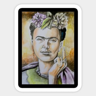 Frida Kahlo giving YOU the finger! Sticker